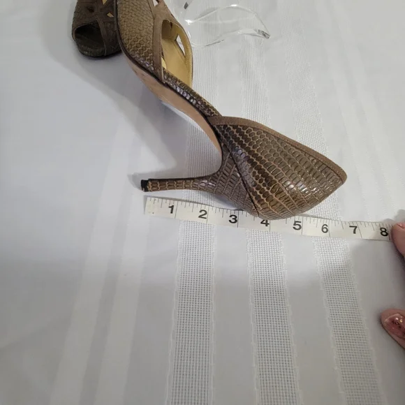 Jimmy Choo Brown Peep Toe Heels 38.5 8.5 - Picture 13 of 15